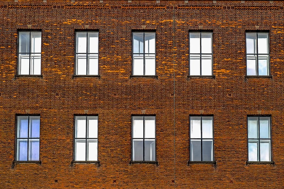 building, facade, brick, windows, ancient, architecture, rotterdam HD wallpaper