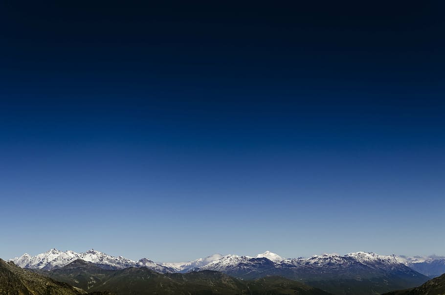 high-angle photography of mountains, cold, landscape, mountain range HD wallpaper