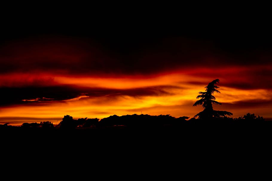 nature, light, mood, clouds, sun, sunset, silhouette, cloud - sky HD wallpaper