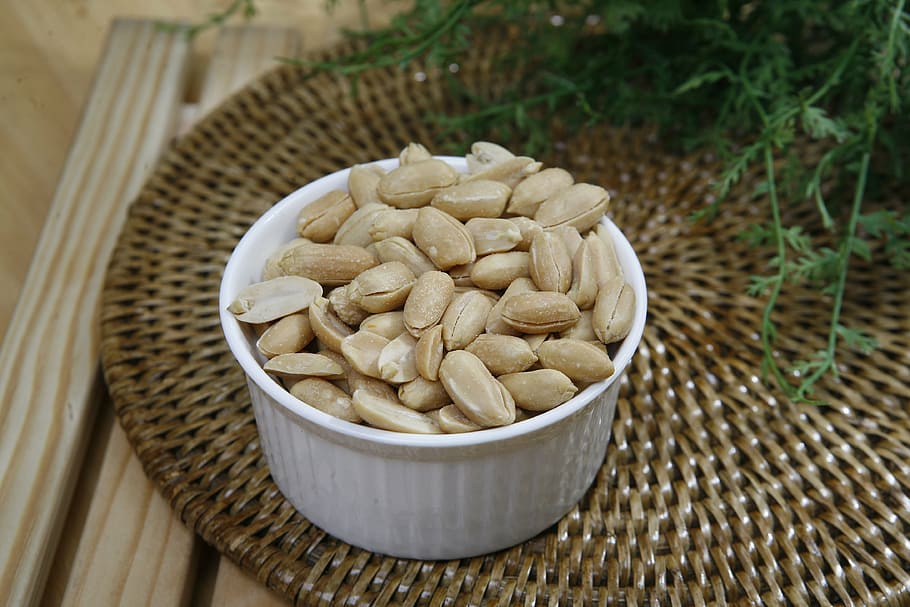seasoned peanuts, food, seed, organic, close-up, nature, vegetarian Food HD wallpaper