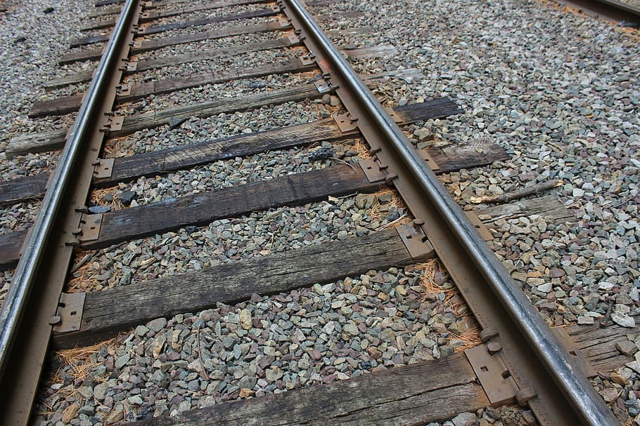 railroad, track, railway, train, transportation, industry, metal HD wallpaper