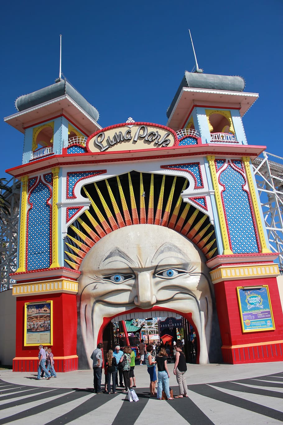 Luna Park, St Kilda, Entertainment, entrance, carnival, circus, HD wallpaper