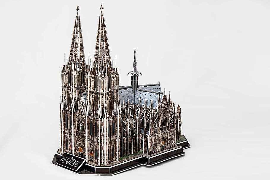 brown and white building miniature, cologne cathedral, church, HD wallpaper