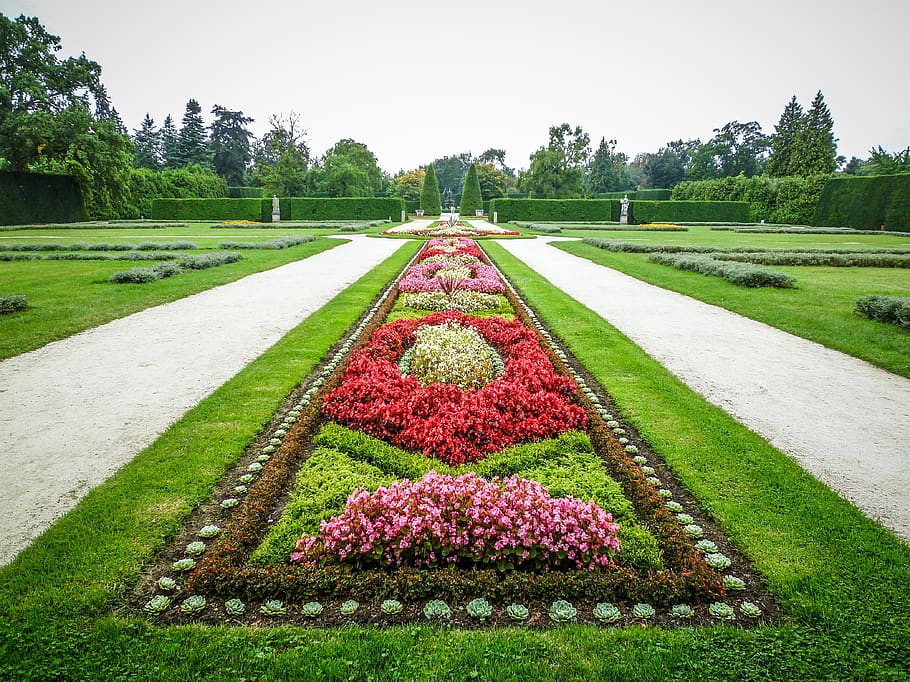 castle garden, park, plant, flower, flowering plant, green color HD wallpaper