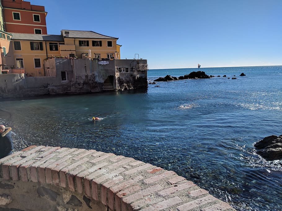 Genoa, Boccadasse, Village, Landscape, sea, italy, water, architecture, HD wallpaper