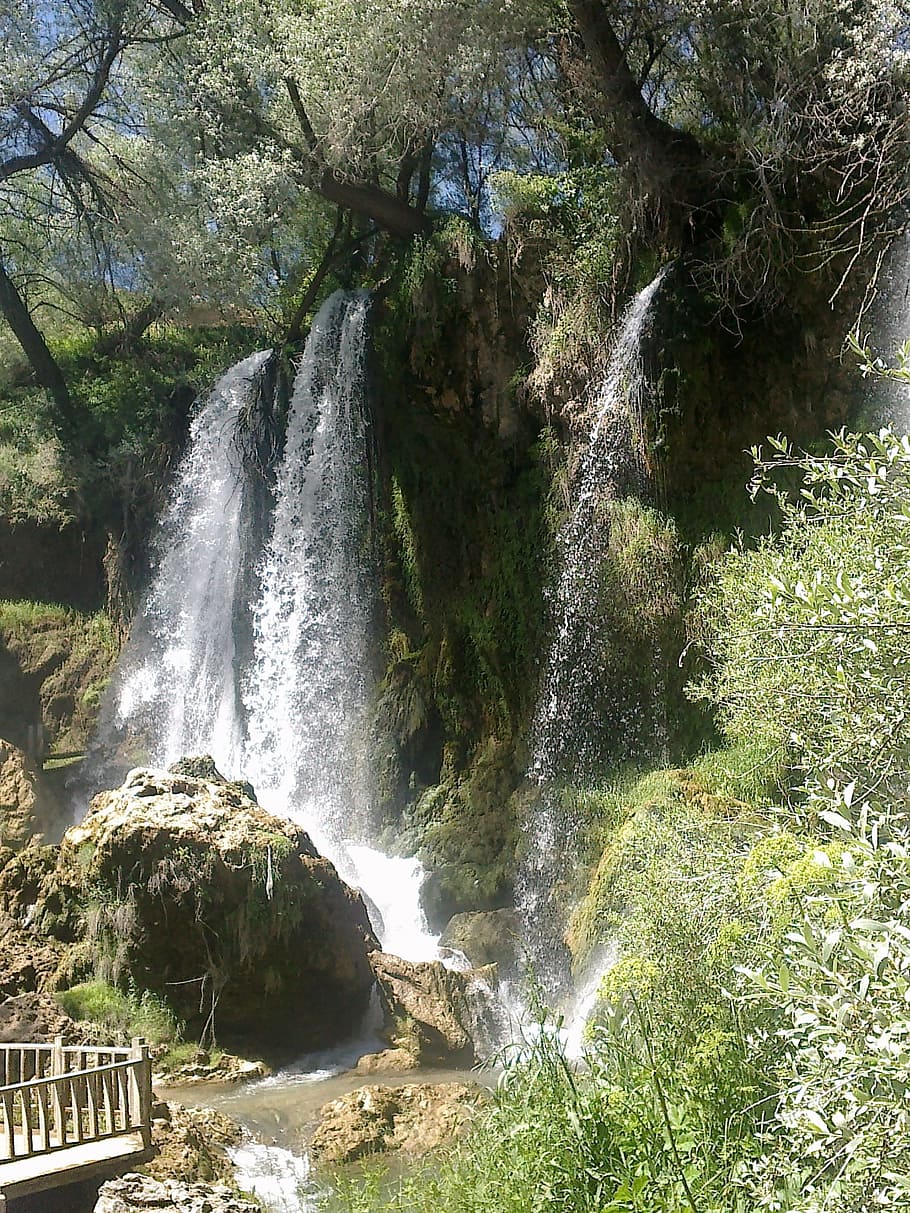 Waterfall, Nature, Landscape, village, motion, scenics, no people HD wallpaper