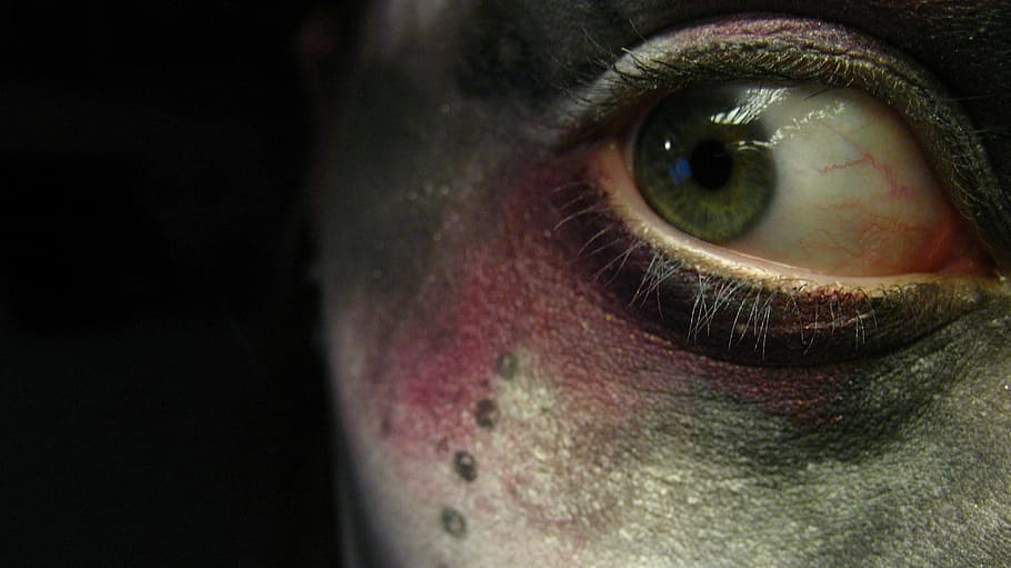 closeup photo of person's right eye, makeup, skin, face, eyelashes HD wallpaper