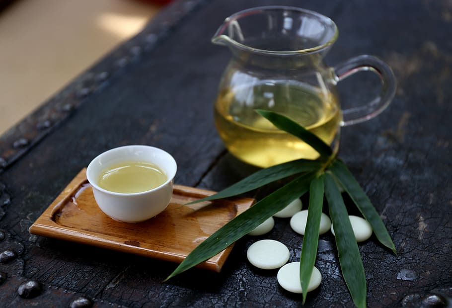 white ceramic bowl on tray, tea, bamboo, go, leisure, food HD wallpaper