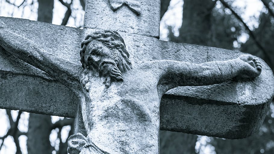 gray concrete crucifix near trees by day, good friday, easter HD wallpaper