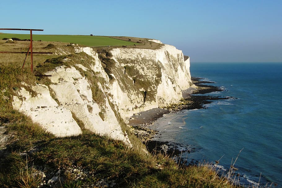 england, litoral, cliffs, mar, landscape, stones, water, ocean HD wallpaper