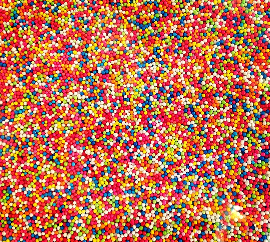 assorted-color pellet lot, candy, sweet, topping, texture, multi colored HD wallpaper