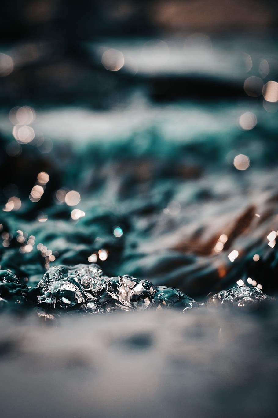 time lapse of water, untitled, splash, boke, reflection, texture HD wallpaper