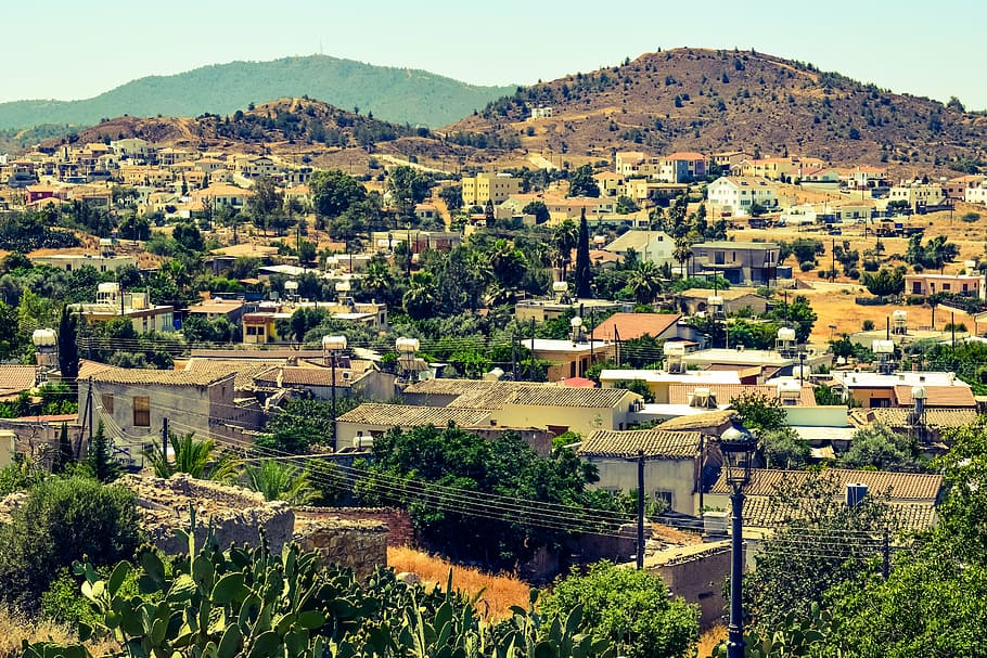 cyprus, ayia varvara, village, view, landscape, rural, community, HD wallpaper