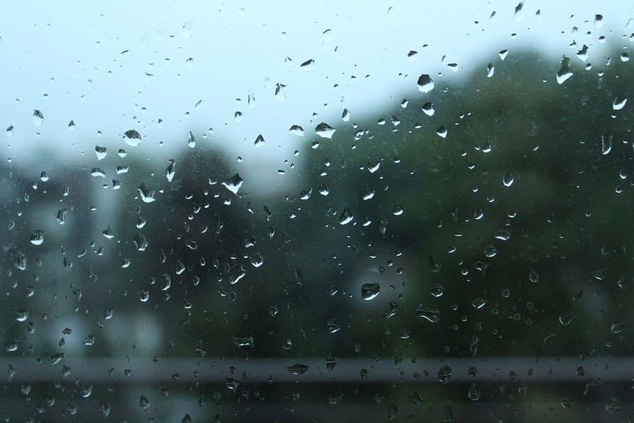 water droplets on clear glass window, Weather, Glass, Rain, Cloud HD wallpaper