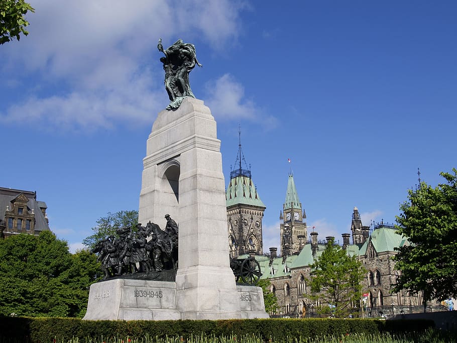 Ottawa, Canada, Canada, Building, Statue, world war monument, HD wallpaper