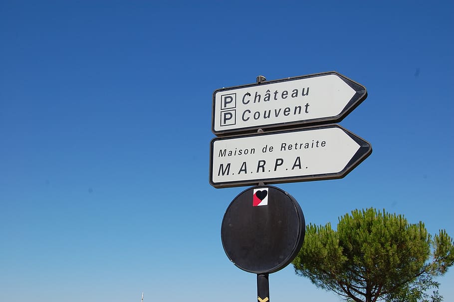 france, direction, chateau, sign, communication, text, guidance HD wallpaper