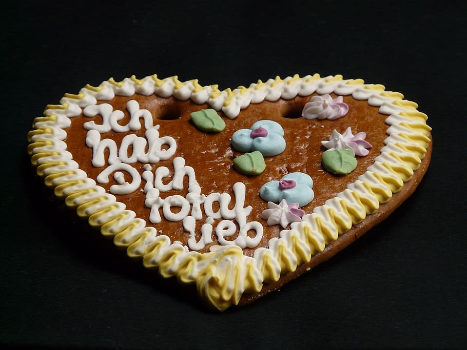 Gingerbread Heart, Gingerbread, year market, wasen, folk festival, HD wallpaper