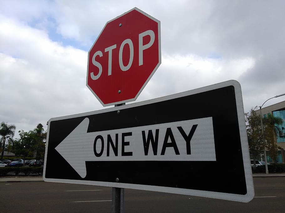 stop, one way, road, sign, travel, transportation, traffic HD wallpaper