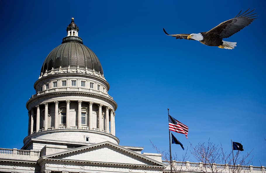 utah, capital, eagle, usa, america, patriotism, architecture HD wallpaper