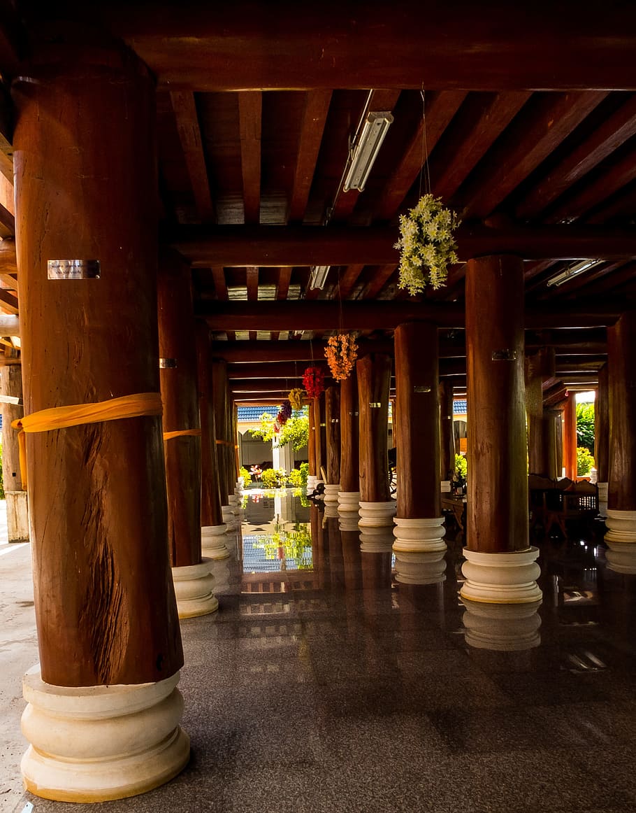 Temple Hall, Arcade, Temple Complex, north thailand, architecture HD wallpaper