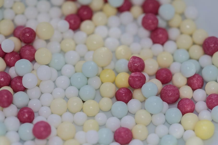 ball, balls, sugar, candy, nibble, detail, macro, multi colored HD wallpaper