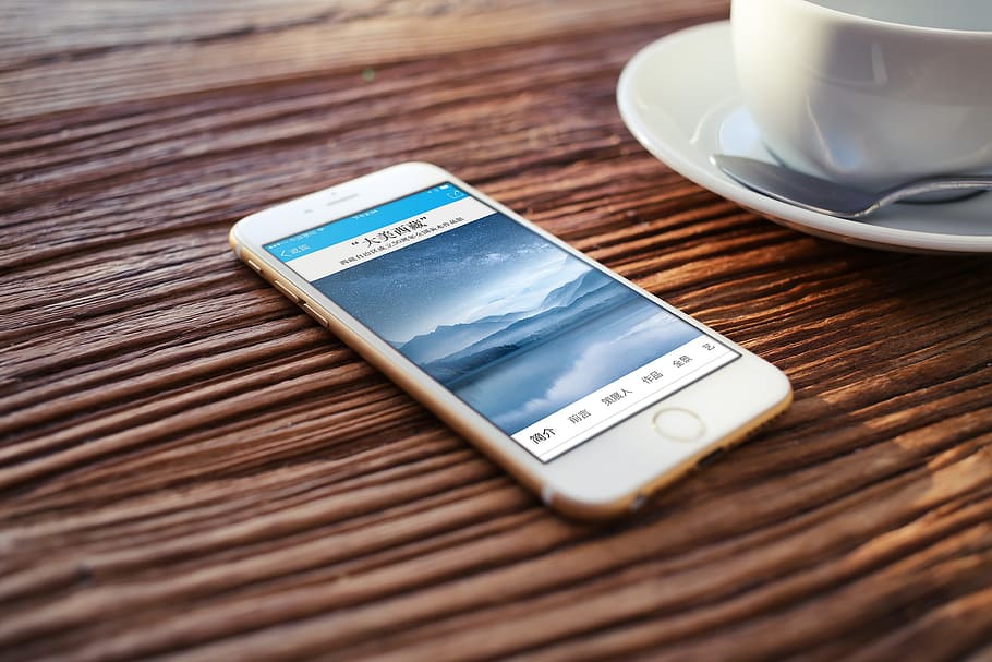 gold iPhone 6], mobile, coffee, smart phone, drink, wireless technology HD wallpaper