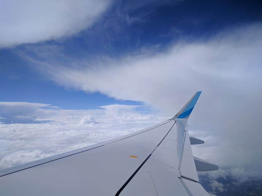 Aircraft, Clouds, Fly, sky, cloud - sky, transportation, no people HD wallpaper