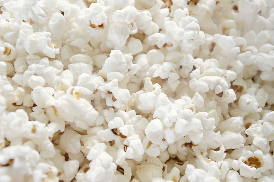Popcorn, kettle corn, snacks, white, food, close-up, food And Drink, HD wallpaper