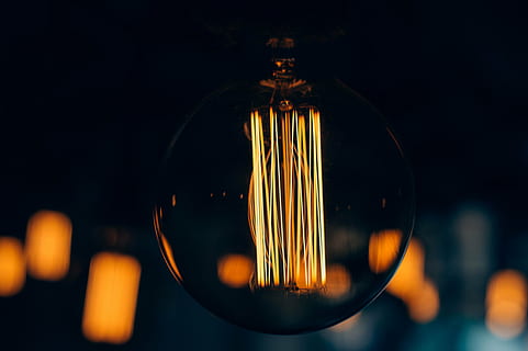 selective focus photo of turned-on clear light, lamp, bulb HD wallpaper