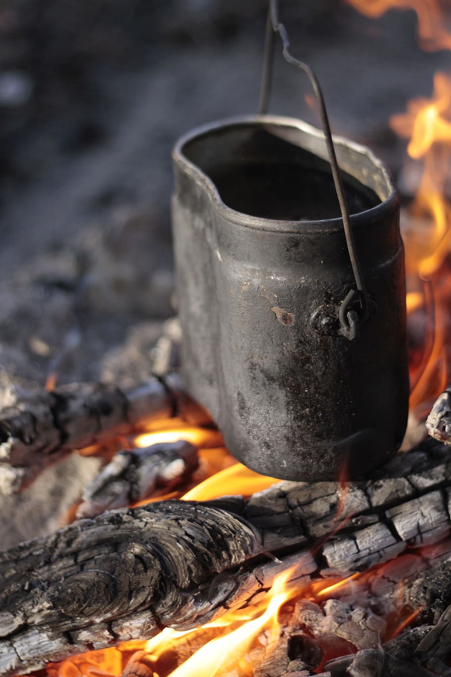 bowler, bonfire, koster, flame, coals, tourism, wildlife, forest HD wallpaper