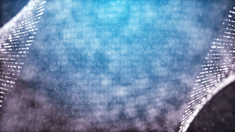 close-up photo of white and blue light, dots, grid, form, abstract HD wallpaper