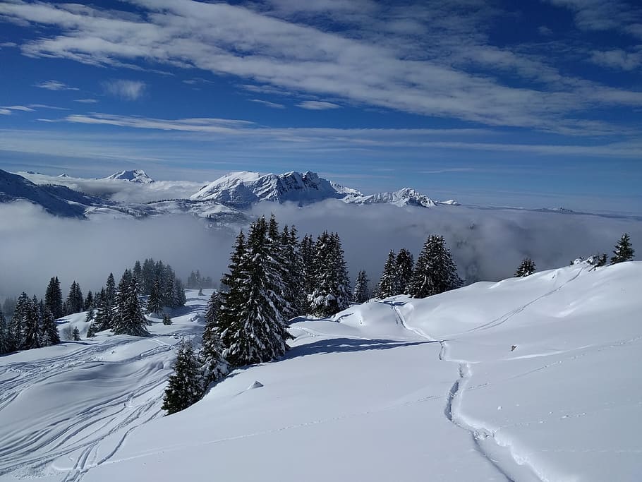 Mountain, Winter, Snow, Cold, Scenic, ski, alpine, alps, cold temperature HD wallpaper