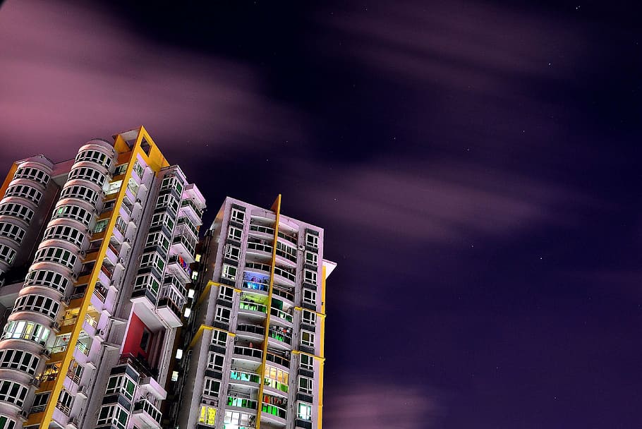 hotel, china, night, light, evening, house, tall, architecture HD wallpaper
