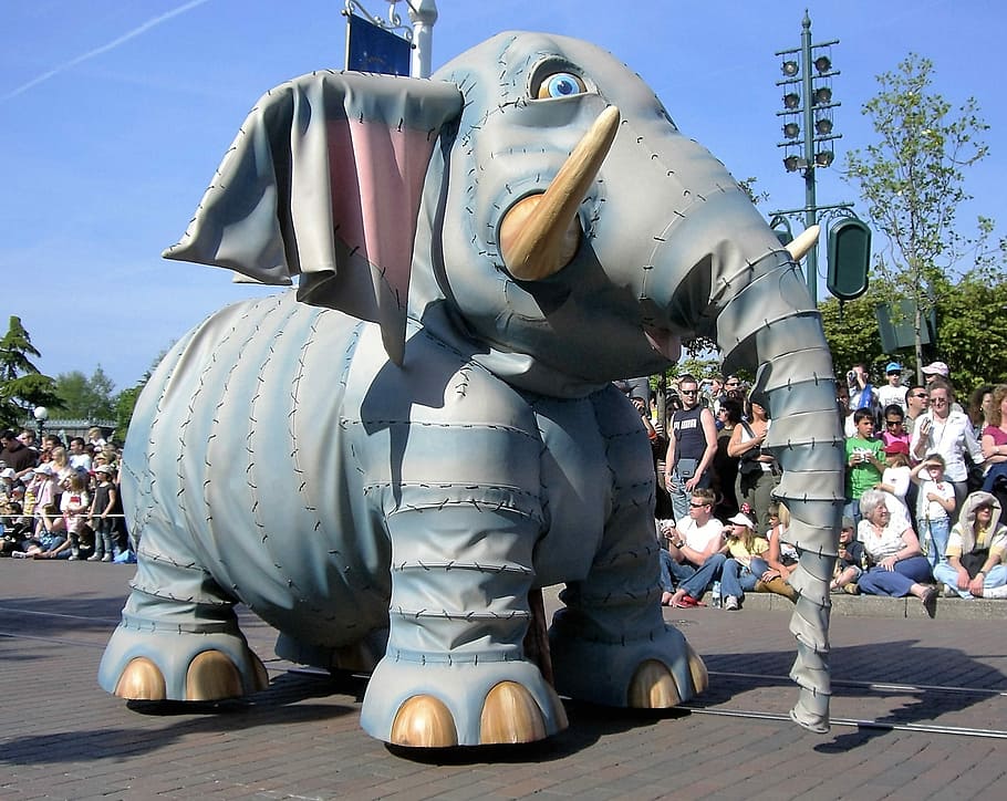 Animal, Elephant, Trunk, Disney, Paris, parade, editorial, traditional Festival, HD wallpaper