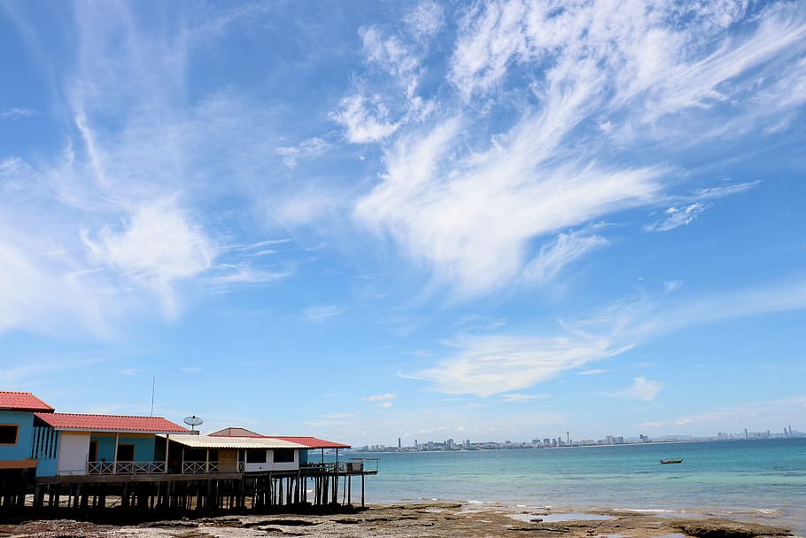 thailand, kolan, beach, sky, clouds, sea, summer, coastline HD wallpaper