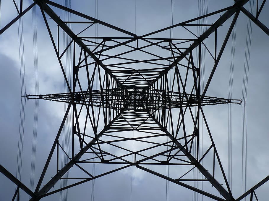 strommast, current, power line, energy, electricity, high voltage, HD wallpaper
