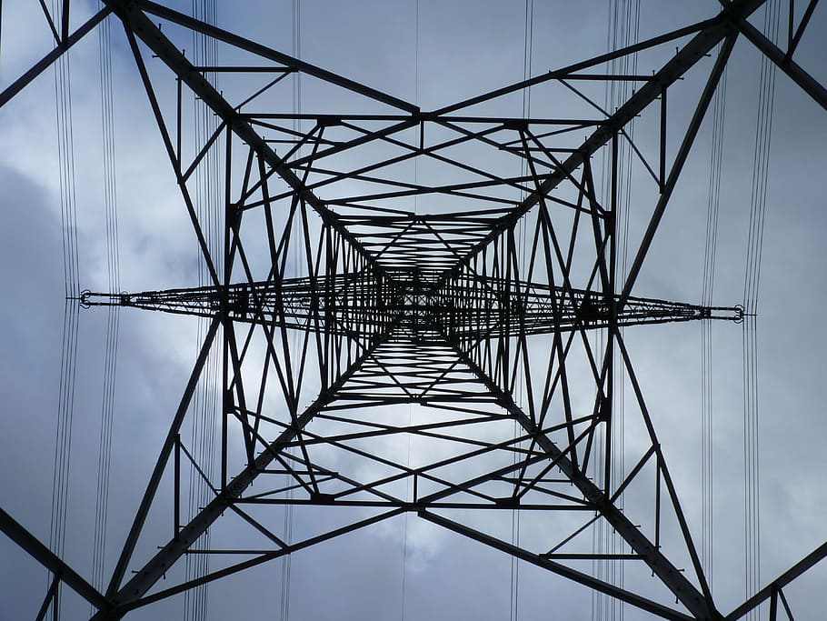 strommast, current, power line, energy, electricity, high voltage HD wallpaper