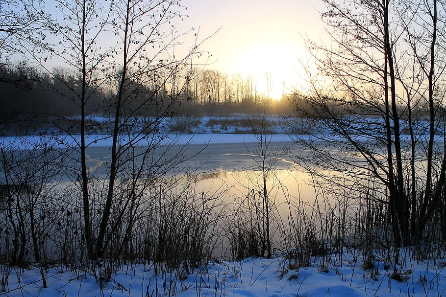 Natural, Sunset, Water, Sky, Ro, Winter, ice cream, denmark HD wallpaper