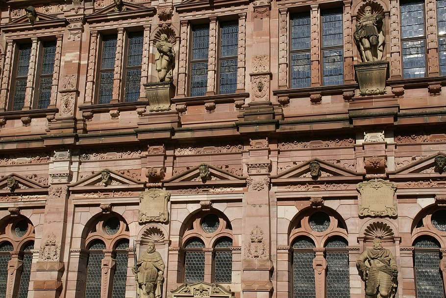 friedrichsbau, castle, heidelberg, germany, facade, architecture, HD wallpaper