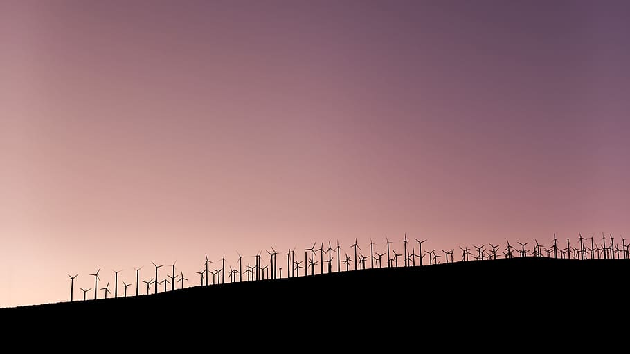windmill, field, farm, solar, energy, mountain, highland, landscape HD wallpaper