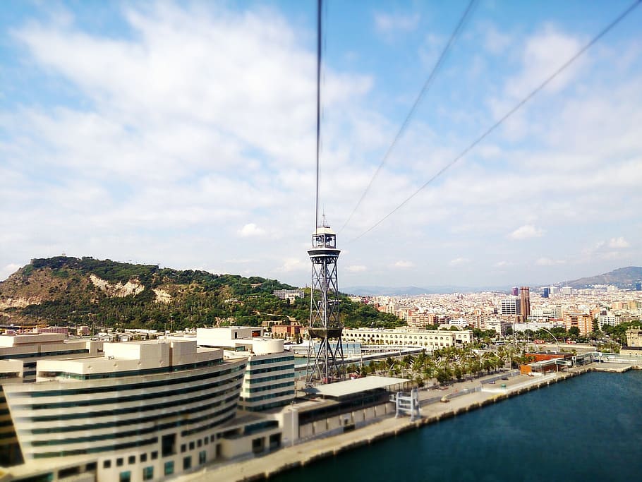 barcelona, elevator, bay, architecture, built structure, building exterior HD wallpaper