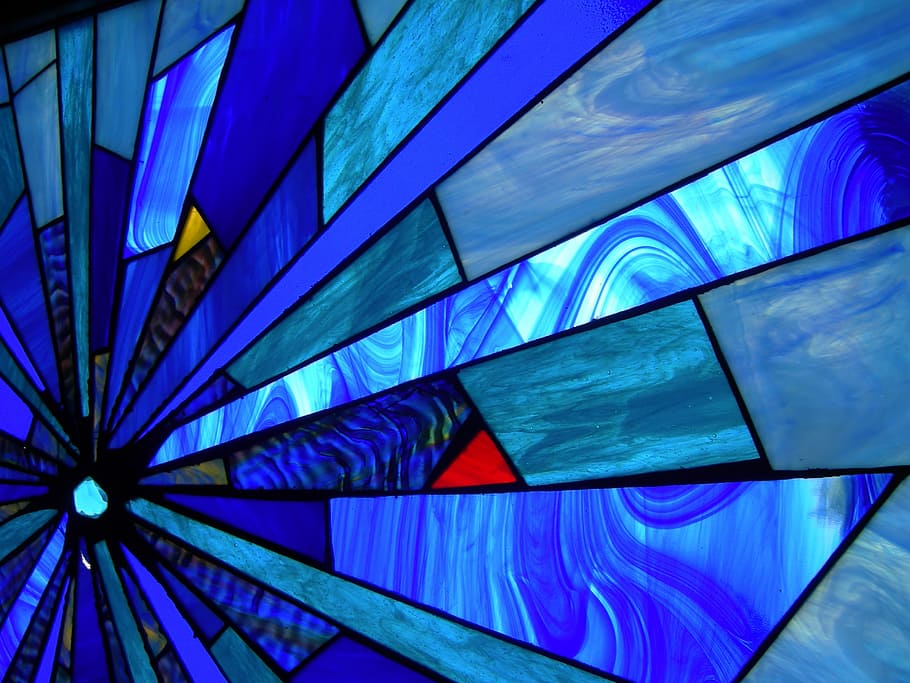 stained glass background blue