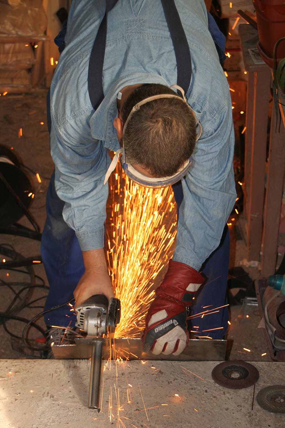 angle, cutting, grinder, iron, metal, sparks, steel, industries HD wallpaper