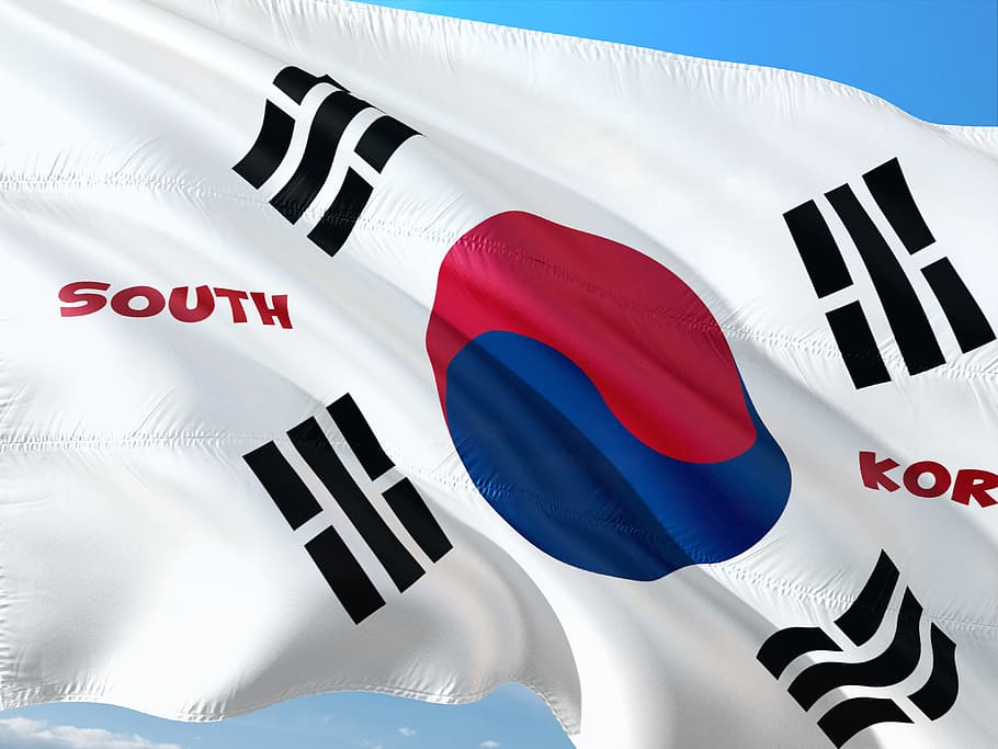 international, flag, south korea, white color, red, no people, HD wallpaper