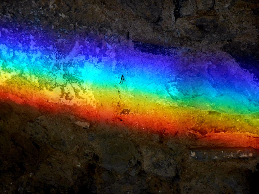 rainbow textile, color, prism, colors, multi colored, illuminated, HD wallpaper