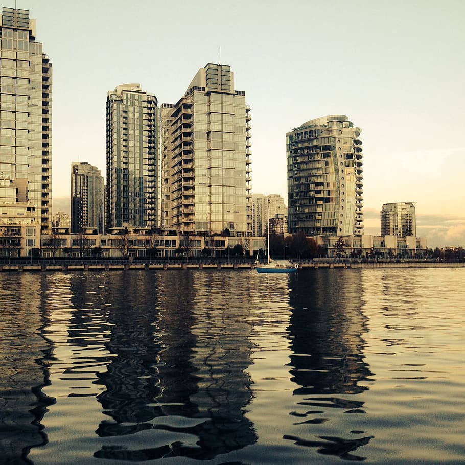 buildings, skyline, water, reflection, city, building exterior HD wallpaper