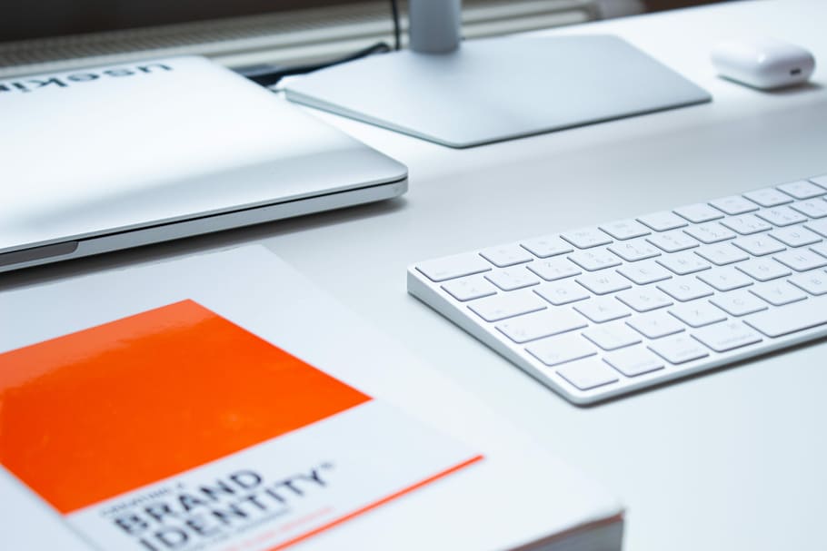 Power of book, untitled, minimal, keyboard, white, desk, workspace HD wallpaper
