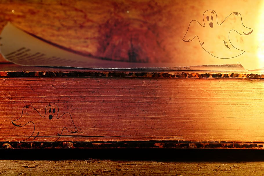 ghosts, book, old, spooky, no people, text, sky, art and craft HD wallpaper