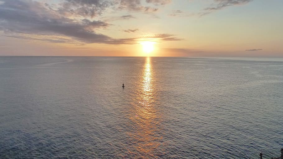 sunset, waters, dawn, sky, scenics - nature, sea, beauty in nature HD wallpaper
