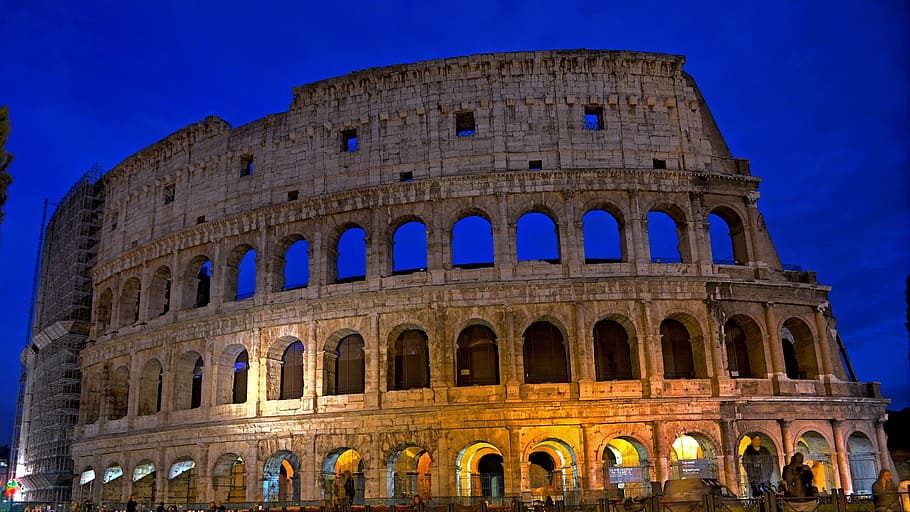 Coliseum Greece, italy, rome, colosseum at night, amphitheater, HD wallpaper